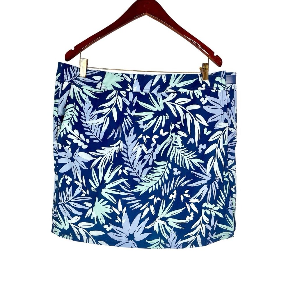 RIP SKIRT Women's Blue Botanical Blues Rip Skirt XL NWT